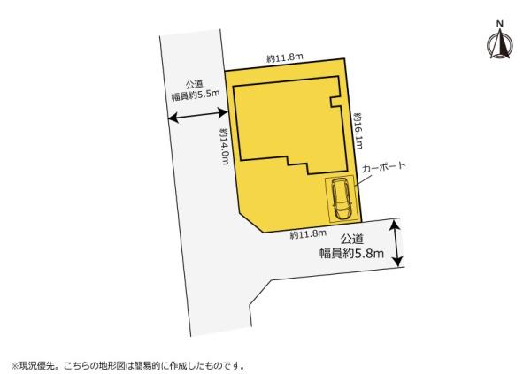 イオンすぐそこ　中央区天王町　南西角地平屋建て