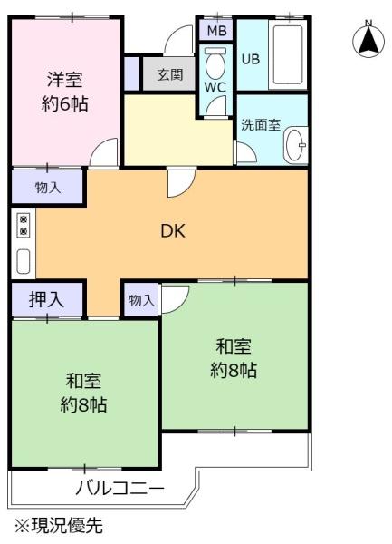 ３ＬＤＫのゆとりある間取りでご家族にも魅力の住まいです