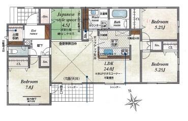 掛川市横須賀新築全2棟　2号棟（平屋建て）