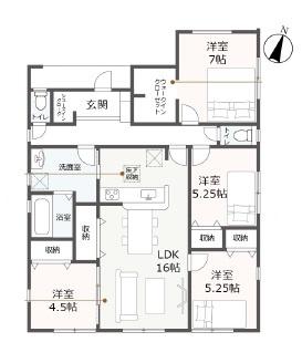 掛川市各和新築　全3棟　2号棟（平屋建て）