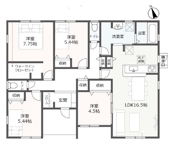掛川市横須賀　新築全1棟　1号棟（平屋建て）