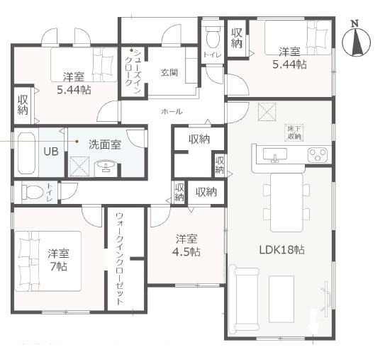 掛川市沖之須　新築全1棟　1号棟（平屋建て）