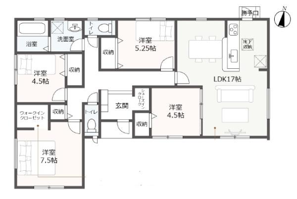 磐田市福田第1期　新築全1棟　1号棟（平屋）