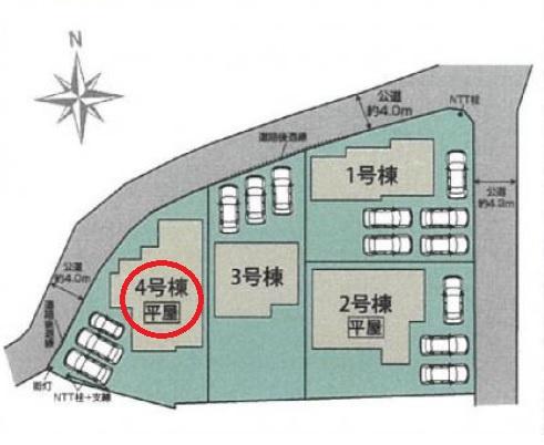 掛川市西大渕新築全4棟　4号棟　（平屋建て）