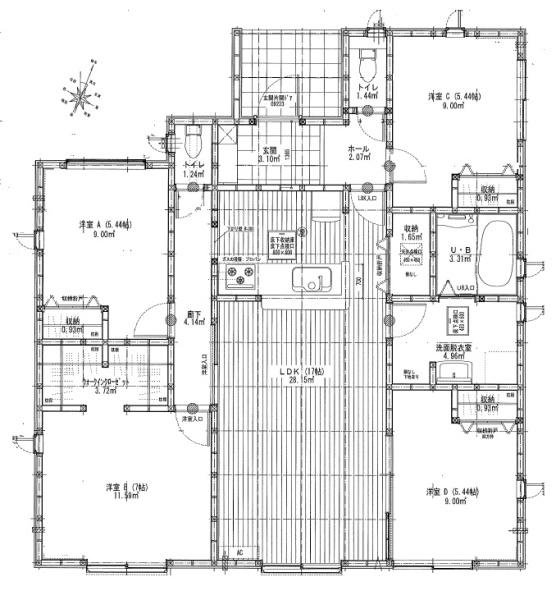 袋井市浅羽　第5期　新築全2棟　1号棟（平屋建て）