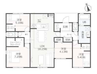 磐田市鮫島第2期　新築全1棟　1号棟（平屋建て）