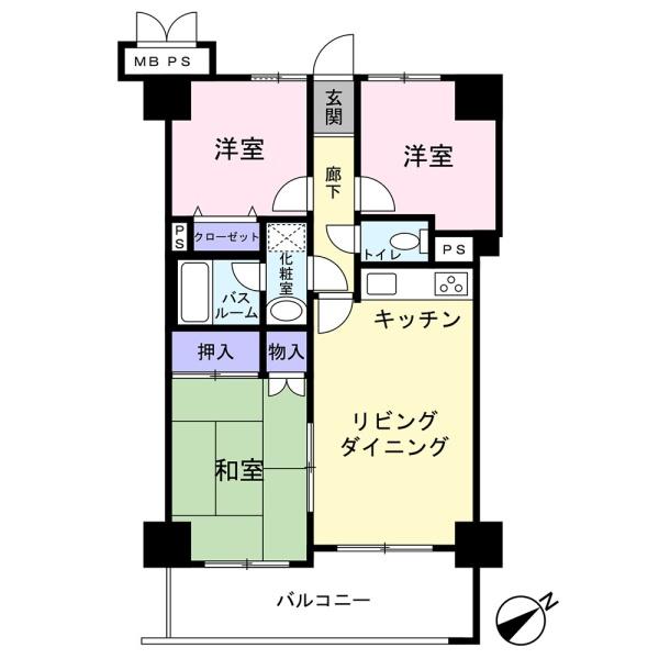 ライオンズマンション柚木眺望良好なバルコニー