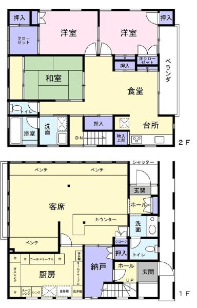 東新田　店舗付住宅　簡易リフォームで分離も可能