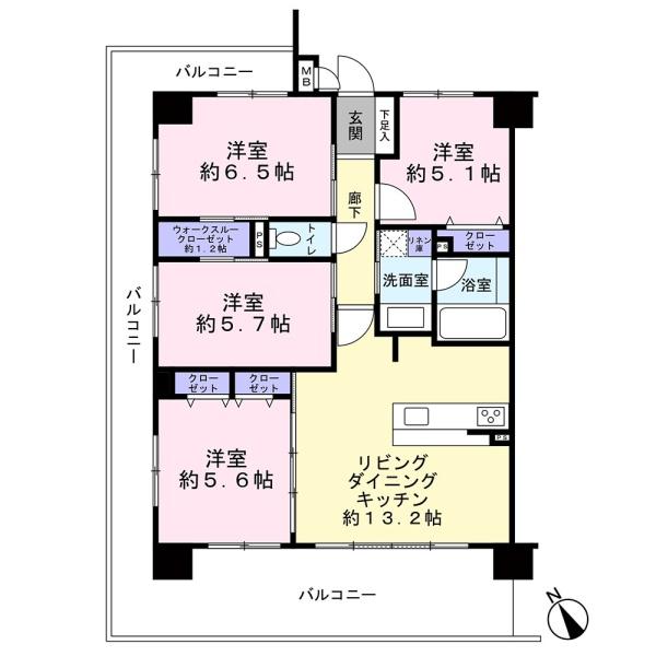 オブリージュ三番町レジデンス　テラス＆専用庭付き１階カド部屋