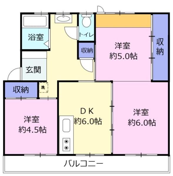 丸子団地S-1棟　101号室　日当たりのよい1階角住戸です