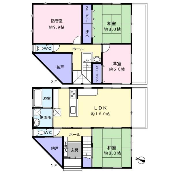 清水区駒越中　角地立地の防音室付き中古戸建