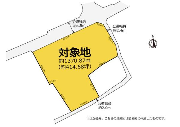 新城市野田字観音　売地　現況渡し