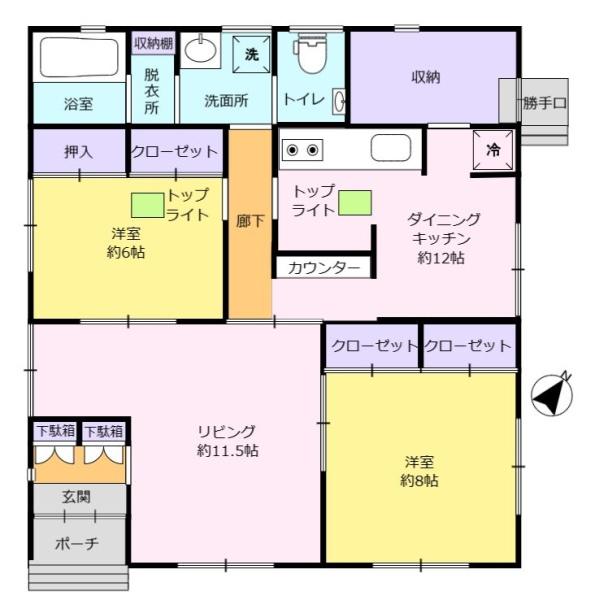 無垢材を使用した平家　オール電化で魅力あふれる住宅です