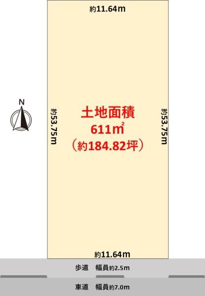焼津市五ケ堀之内　広々使える土地　約１８４坪