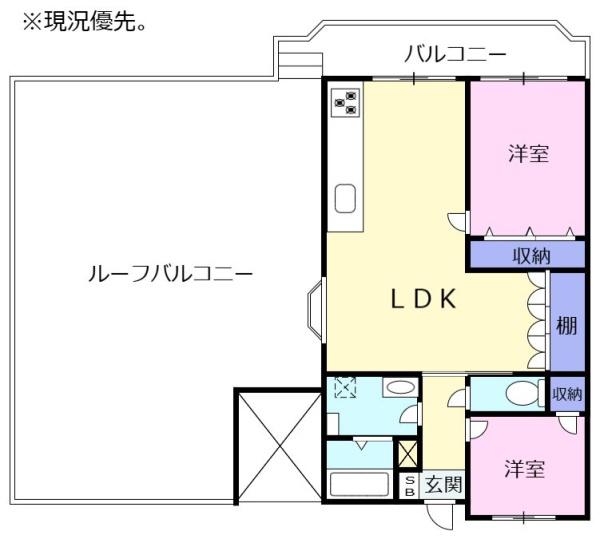 富士市元町　マンション元町　カド部屋