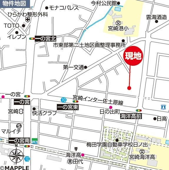 宮崎市稗原新築戸建C号棟(現地案内図)