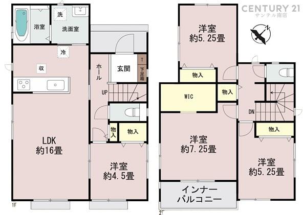 ハートフルタウン宮崎市熊野2期-D号棟(間取り)