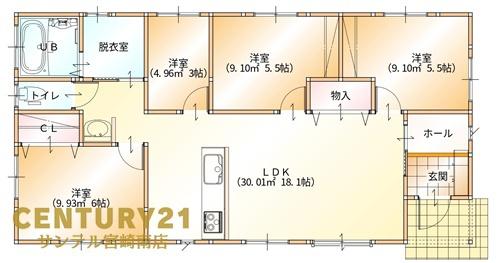 都城市乙房D号地新築建売【C21サンテル南店】