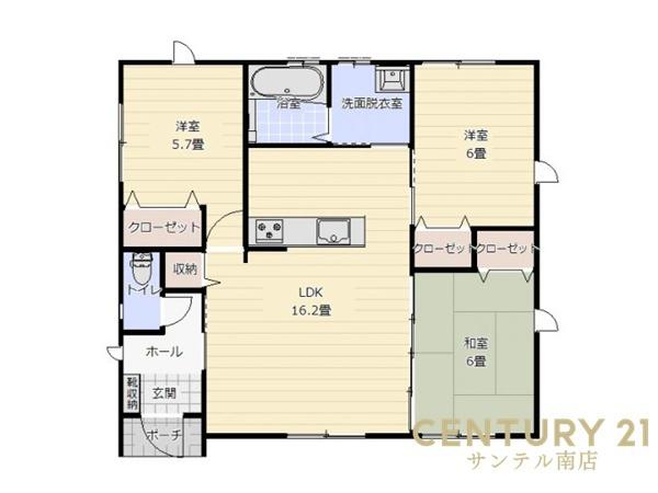【C21サンテル南店】平屋第3田野町西ノ原モデル6号地