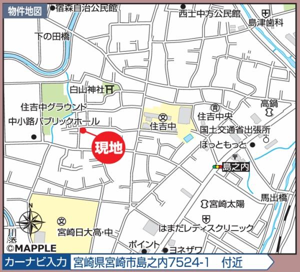 宮崎市島之内新築戸建 9期-B号棟C21サンテル南店(現地案内図)