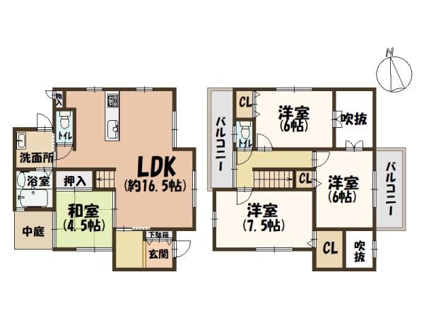 香芝市五位堂１丁目の中古一戸建