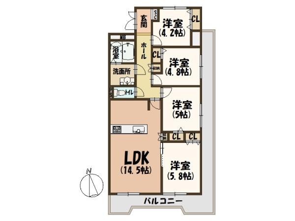 グリーンコーポ橿原フル改装物件1690万円