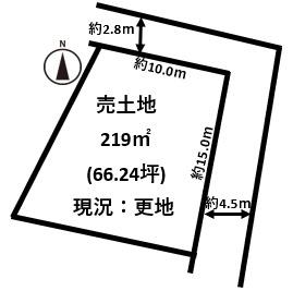 香芝市関屋建築条件無し売土地　680万円