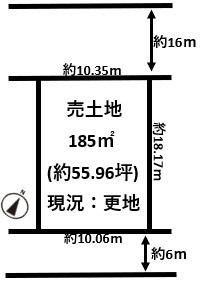 三郷町勢野北3丁目建築条件無し売土地約56坪