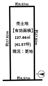 橿原市八木町3丁目建築条件無し売土地2050万円