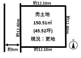 香芝市尼寺3丁目建築条件無し売土地950万円