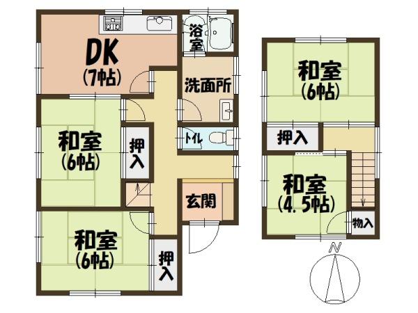 桜井市大福南東角地・土地約57坪付中古戸建