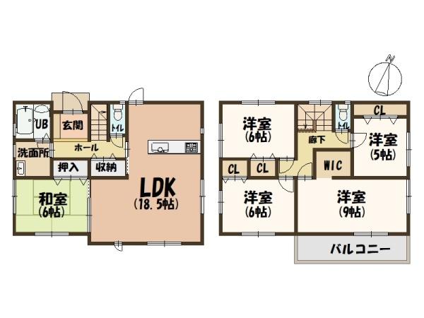 広陵町三吉2018年築5LDK駐車3台可能中古戸建