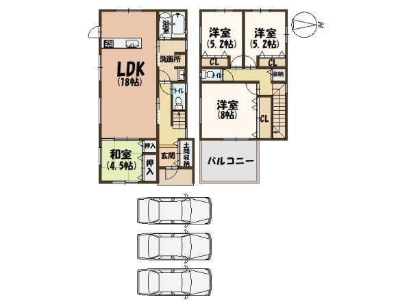 広陵町萱野駐車3台可・土地60坪付新築１区画
