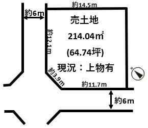 上牧町桜ヶ丘3丁目角地・建築条件無し売土地