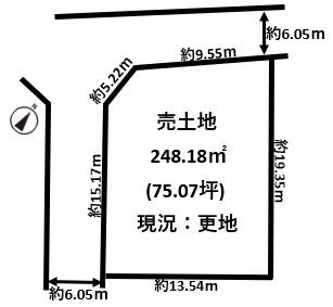 生駒郡平群町緑ヶ丘6丁目建築条件無し売土地