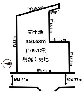 大和高田市池田建築条件無し売土地約109坪