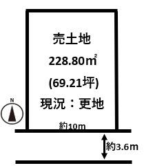 磯城郡三宅町石見建築条件無し売土地約69坪