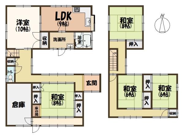 香芝市関屋北7丁目土地約75坪付中古戸建5LDK