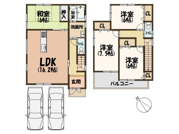 斑鳩町龍田北2丁目H28年築改装済住宅・2台駐車可能