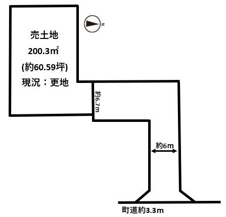磯城郡田原本町保津建築条件無し売土地約60坪