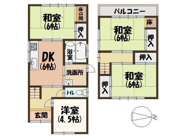斑鳩町稲葉西1丁目イオン斑鳩店まで徒歩6分中古戸建