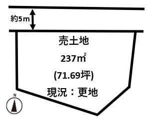 香芝市別所建築条件無し売土地約71.6坪