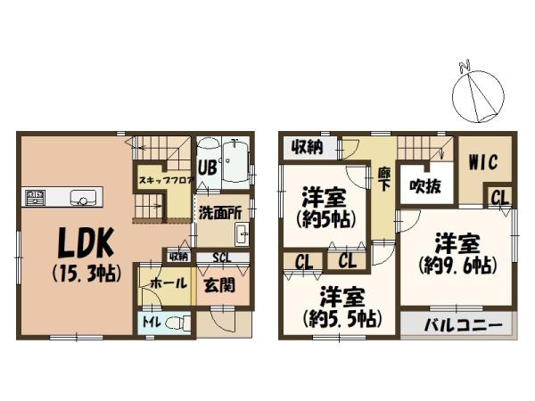 橿原市新口町南向き・土地約35坪付新築未入居住宅