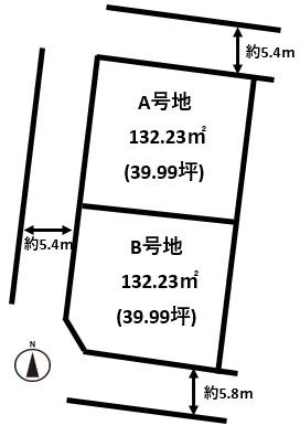 桜井市三輪建築条件無し売土地約40坪・南西角地