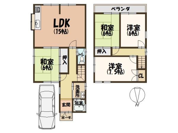 大和高田市甘田町全室6.0帖以上・LDK15帖中古戸建