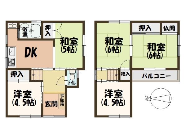 生駒郡斑鳩町龍田西4丁目・南西角地・中古戸建