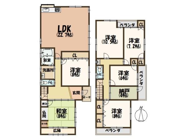 橿原市上品寺町LDK22.7帖・全室6帖以上・改装済