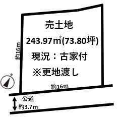 王寺町本町2丁目建築条件無し売土地約73坪