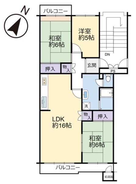 つつじ野団地　2街区16号棟　3階
