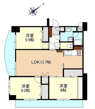 モナーク飯能　３階角部屋